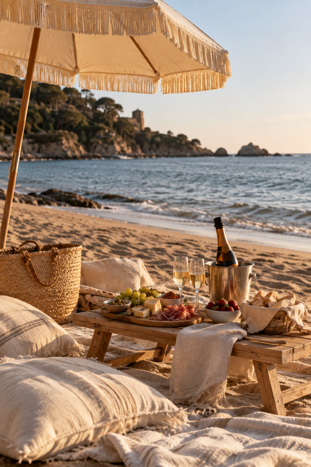 Barcelona: A Mediterranean Beach Picnic with Tapas & Cava