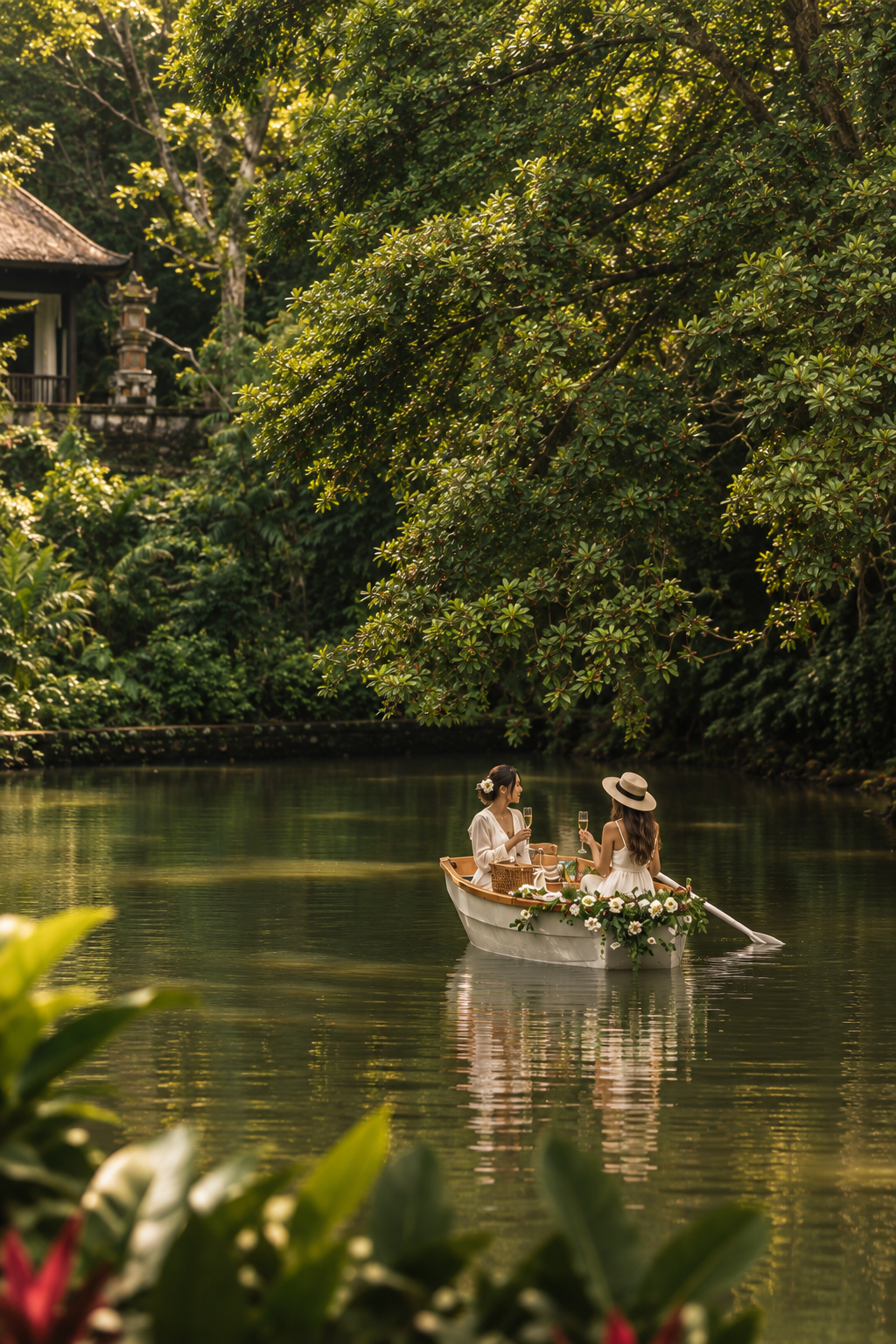 Bali: A Romantic Boat Picnic on a Jungle Lake