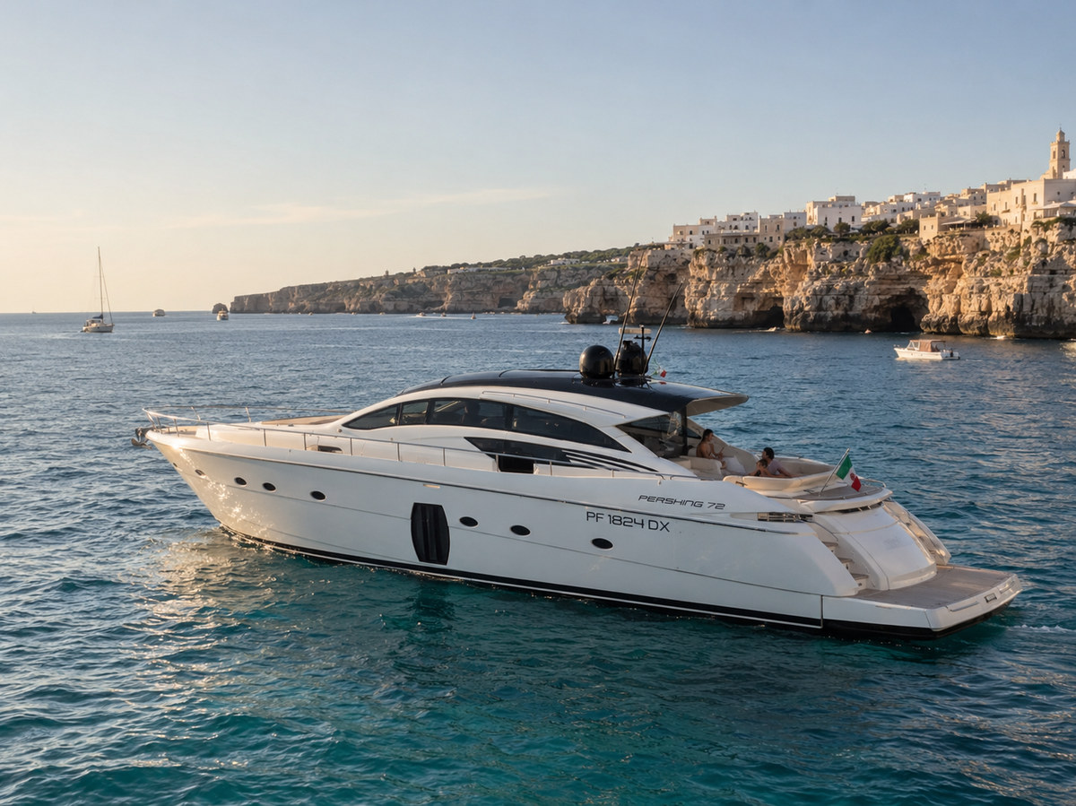 Puglia: A Private Luxury Yacht Day with Puglian Snacks & Aperitivo