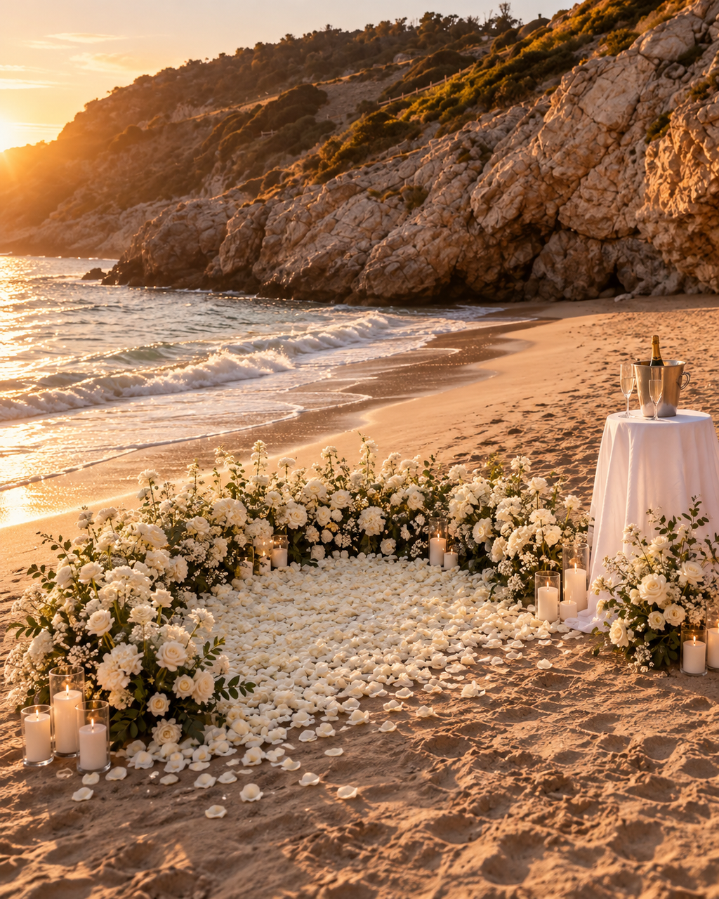 Barcelona: A Dreamy Sunset Proposal at the Beach